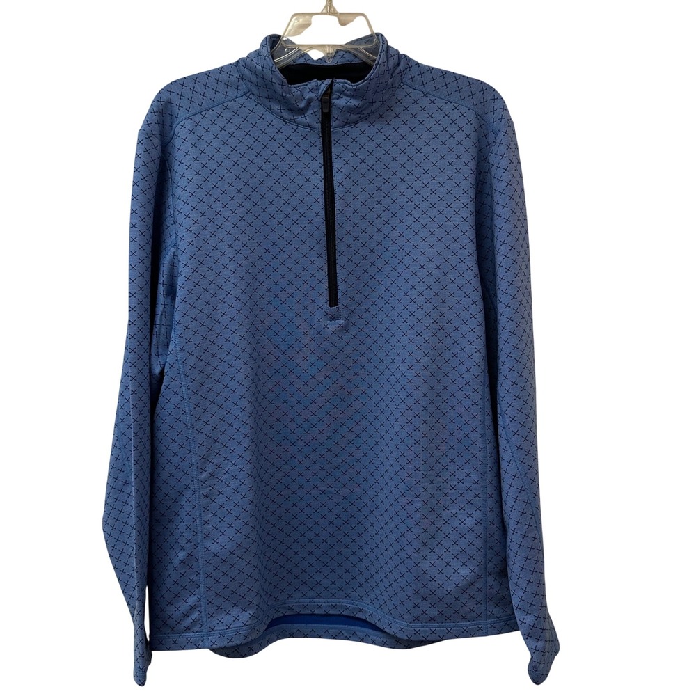 Jim Nantz Vineyard Vines Mens Blue Golf Club Print Quarter Zip Pullover M